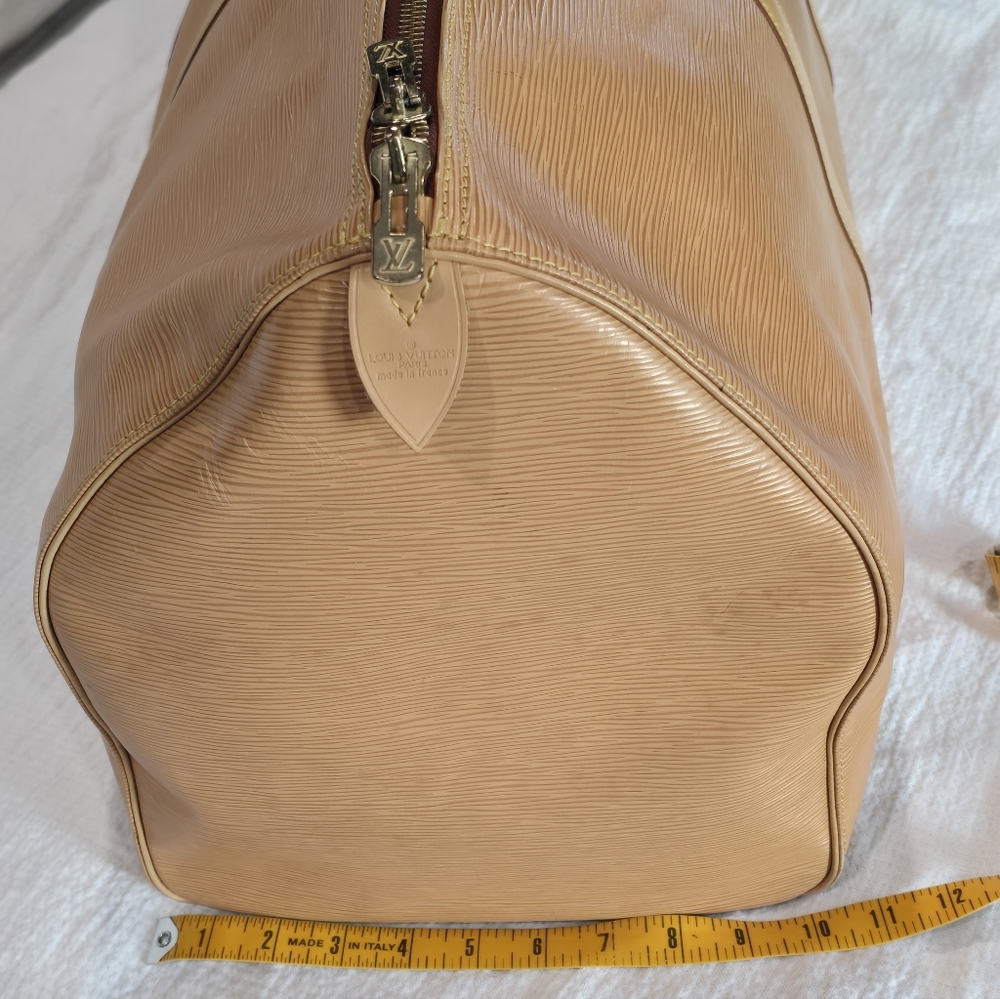 Louis Vuitton Epi Keepall 60 Tan Beige Brown Travel Bag Luggage Boston Speedy - Picture 9 of 16